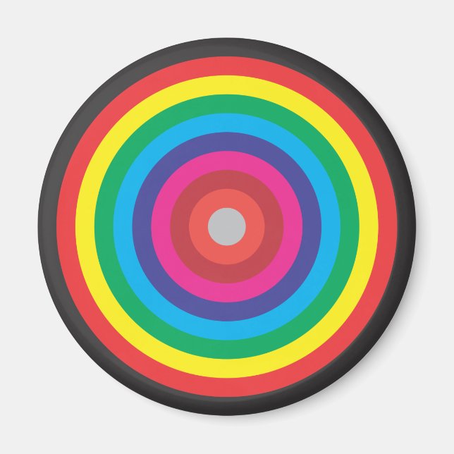 concentric circles coloured target magnet (Front)