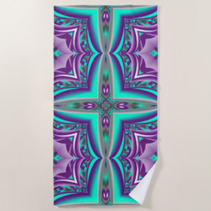 Concentric Circles Pulled To The Point Abstract Beach Towel