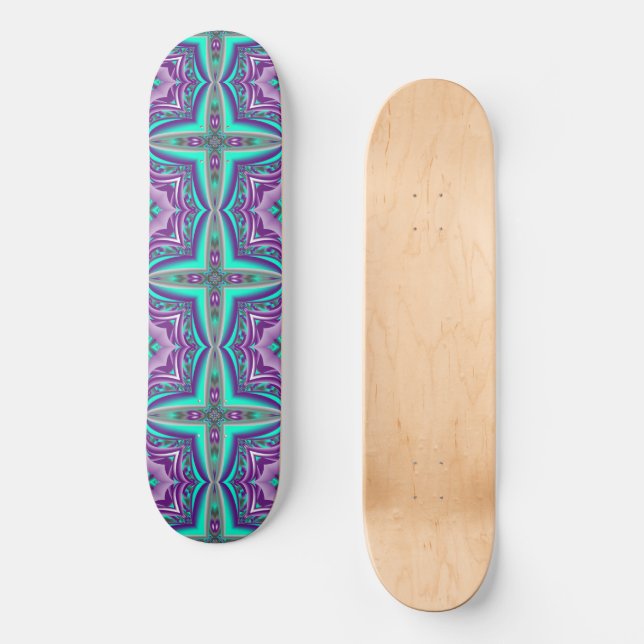 Concentric Circles Pulled To The Point Abstract Skateboard (Front)