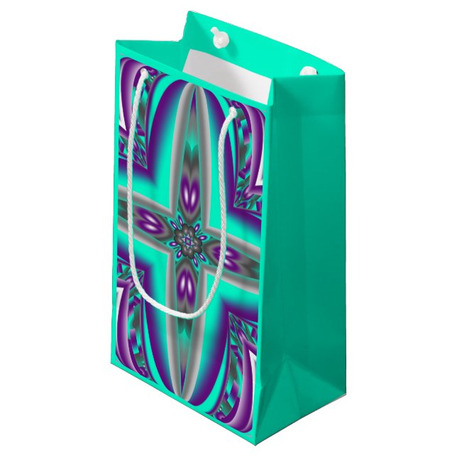 Concentric Circles Pulled To The Point Abstract Small Gift Bag (Front Angled)