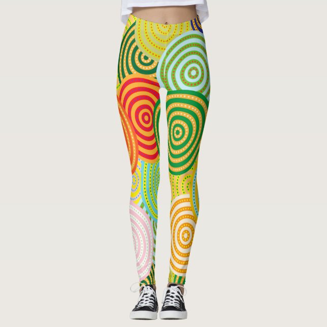 Concentric Circles Scarf Leggings (Front)