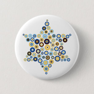 Concentric Circles Star of David Button