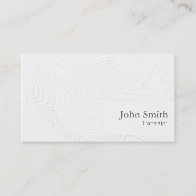 Concentric Circles Translator Business Card (Front)