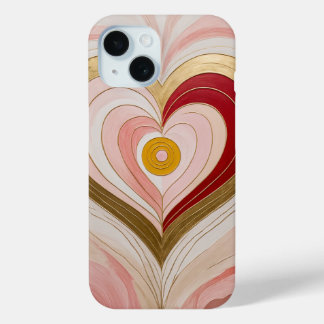Concentric Heart Blossom iPhone 15 Case