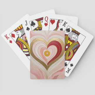Concentric Heart Blossom Playing Cards