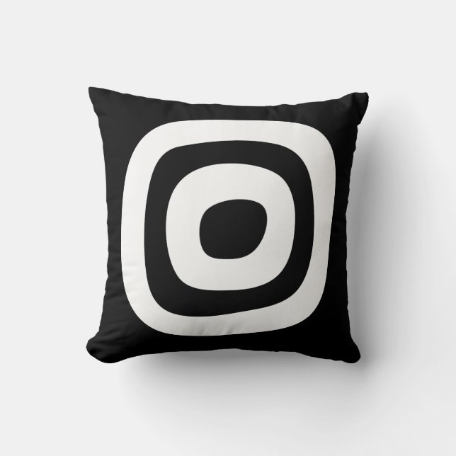 Concentric Irregular Squares Throw Pillow (Front)