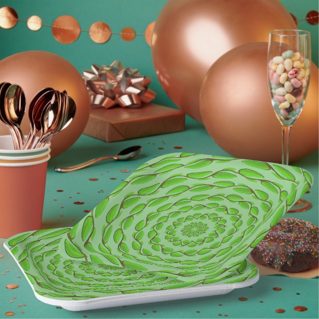 Concentric Leaf Rings by Kenneth Yoncich Paper Plate (Multi)
