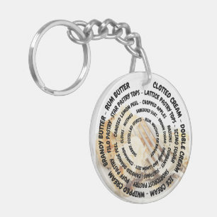 Concentric Mince Pie Ingredients with Toppings Keychain
