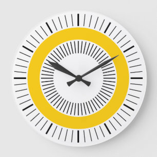 Concentric Rays - Amber Large Clock