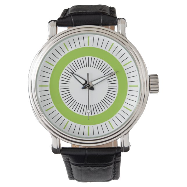 Concentric Rays - Martian Green Watch (Front)