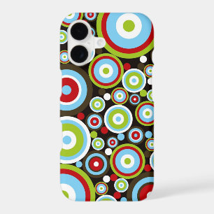 Concentric Retro Colour Circles Bubbles Mod Patter