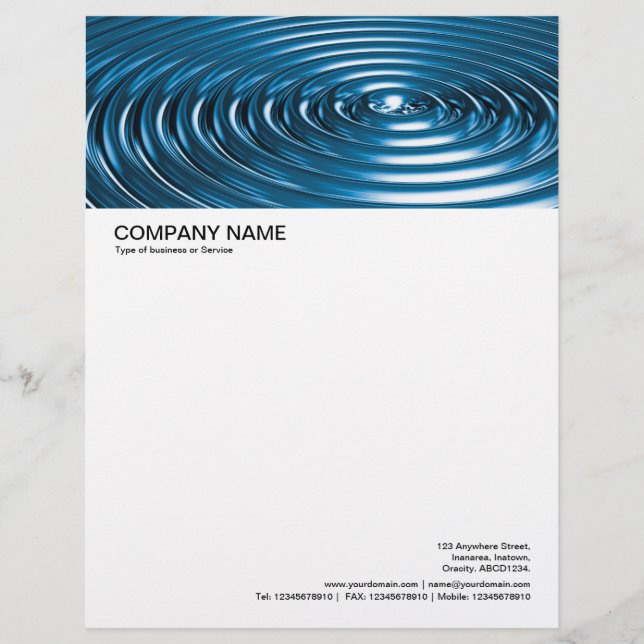 Concentric Rings - Blue Chrome  Letterhead (Front)