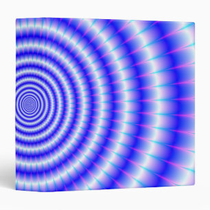 Concentric Rings in Blue and White Binder