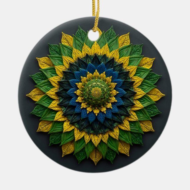 Concentric Solar Foliage - Ceramic Ornament (Front)