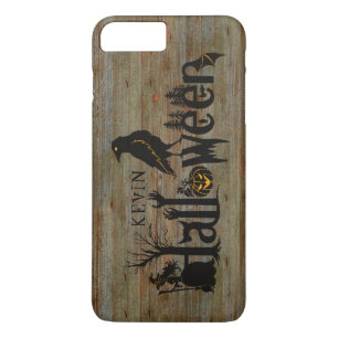 Concept Halloween Illustration On Old Wood Case-Mate iPhone Case