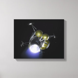 Concept of a crew blasting off canvas print