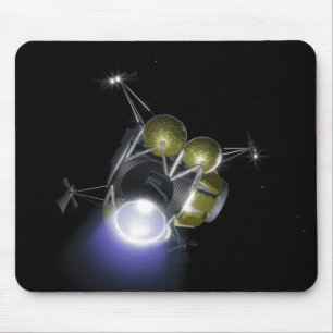 Concept of a crew blasting off mouse pad