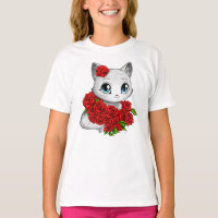 Concepteur décrit : T-shirt rose adorable de blanc