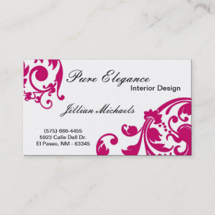 Concepteur intérieur Damask Filigree Carte de visi