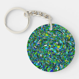 Conception Abstraite Formes Vagues Bleu Vert