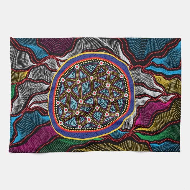 Conception autochtone-15 Serviettes de cuisine (Horizontal)