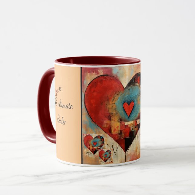Conception cardiaque Abstraite avec texte La Mug d (Devant gauche)