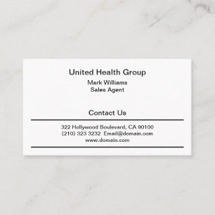 Conception Carte de visite des services de santé