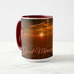 Conception couché de soleil Café et tasses de thé