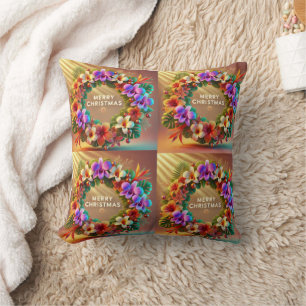 Conception Coussin de Noël de la couronne tropical