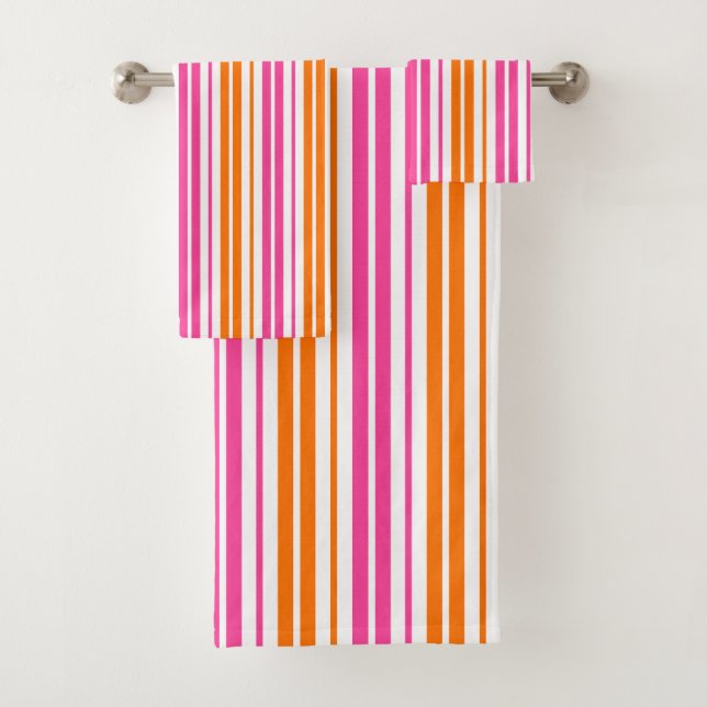 Conception de bandes verticales orange rose blanc  (En situation)