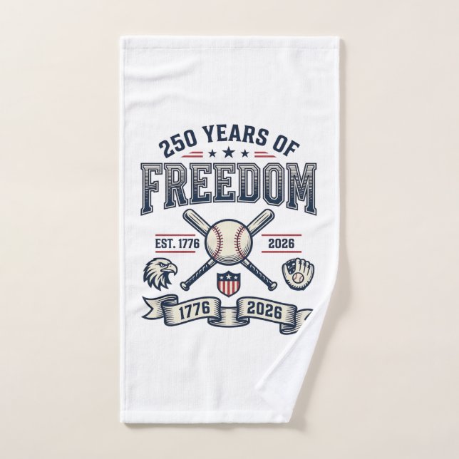 Conception de baseball patriotique 250 ans de libe (Serviette à main)
