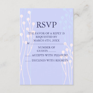 Conception de brindille bleue et blanche RSVP