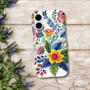 Conception de broderie en fil faux floraux vifs