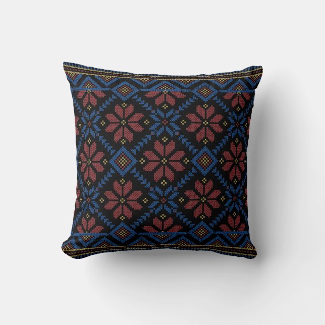 Conception de broderie palestinienne 6 oreillers à (Recto)
