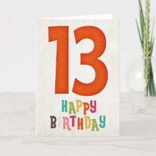 Conception de carte d'anniversaire pour les 13 ans
