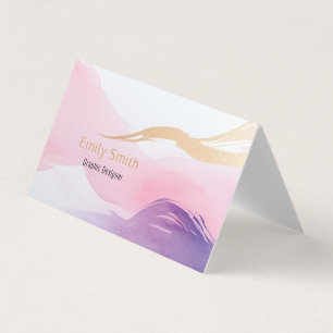 Conception de carte de visite à l'aquarelle pastel