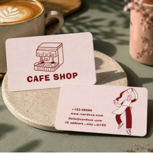 Conception de carte de visite de café minimaliste