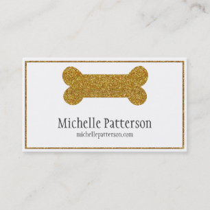 Conception de carte de visite d'or d'os de chien