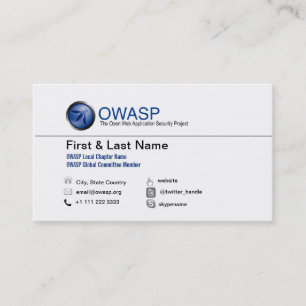 Conception de carte de visite d'OWASP 1, aucun QRC
