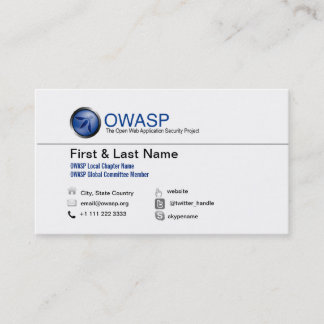 Conception de carte de visite d'OWASP 1, aucun QRC