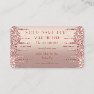 Conception de carte de visite pailletée or rose à