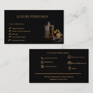 Conception de carte de visite pour parfums de luxe