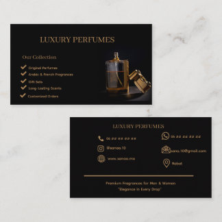 Conception de carte de visite pour parfums de luxe