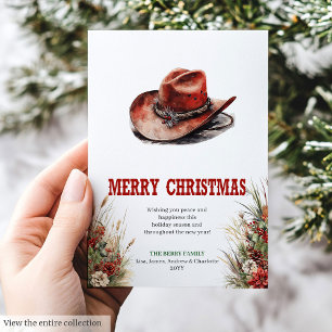 Conception de carte de vœux de Noël de country cow
