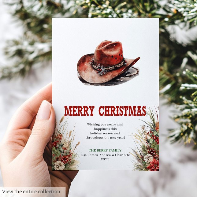 Conception de carte de vœux de Noël de country cow (Cowboy country Christmas greeting card design

)