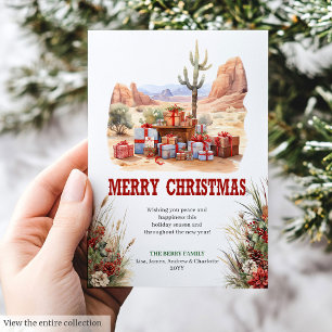 Conception de carte de vœux de Noël western classi
