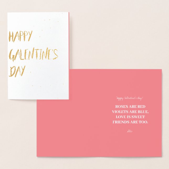 Conception de carte rose Galentine's Gold (Affichage)