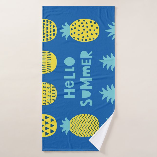 Conception de carte Vintage ananas amusante (Serviette de bain)