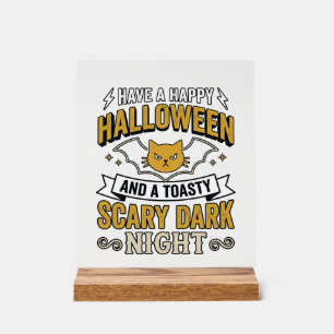 Conception de chat Halloween vintage nuit sombre e