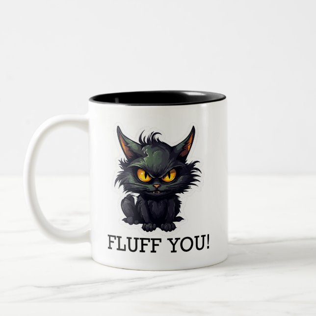 Conception de chat noir bébé - Mug à deux tons (Gauche)